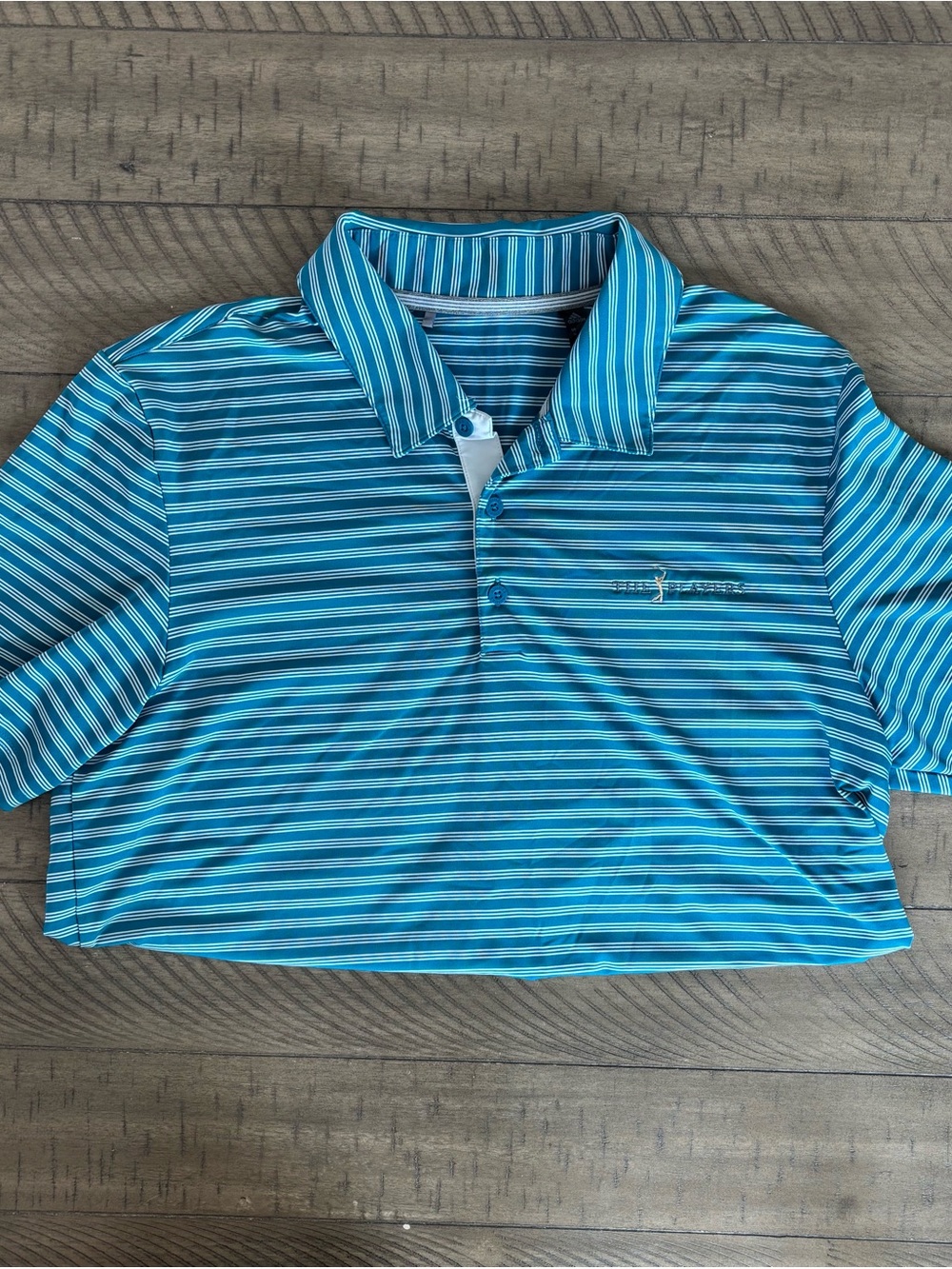 NWOT adidas Men’s The Players Championship Blue Striped Polo Shirt